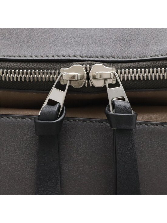 Loewe Goya Backpack Calfskin Leather Mocha Brown Gray Black Silver